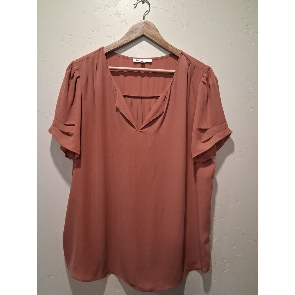 DR2 Daniel Rainn Womens Size XL Polyester Chiffon Blouse Career Romantic Flowy